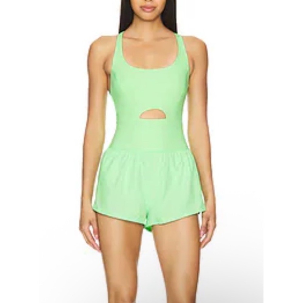 Free People Righteous Runsie XL Cutout Active Romper Athletic One Piece MINT